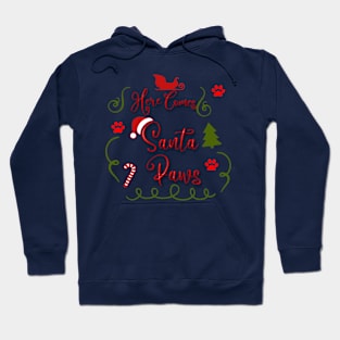 HERE COMES SANTA PAWS - CHRISTMAS DOG DESIGN BY ISKYBIBBLLE Hoodie